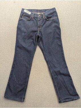 Bulwark FR Relaxed Fit Jeans Womens 10-34 Blue Dark Wash Flame Resistant Denim